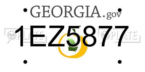 1EZ5877 Georgia License Plate