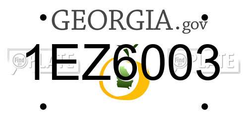1EZ6003 Georgia License Plate
