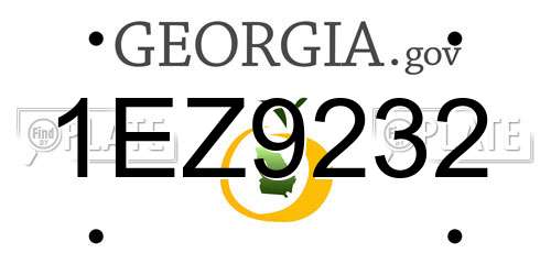 1EZ9232 Georgia License Plate
