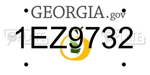 1EZ9732 Georgia License Plate