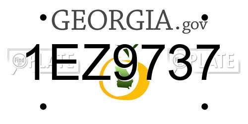 1EZ9737 Georgia License Plate