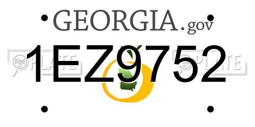 1EZ9752 Georgia License Plate