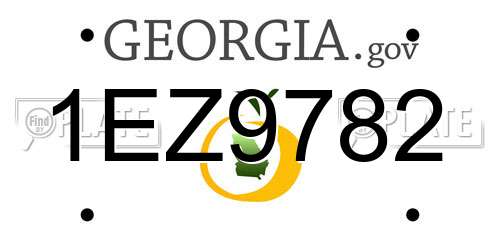 1EZ9782 Georgia License Plate