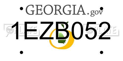 1EZB052 Georgia License Plate