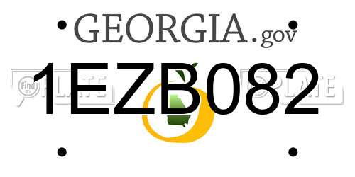 1EZB082 Georgia License Plate