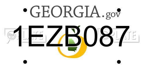1EZB087 Georgia License Plate