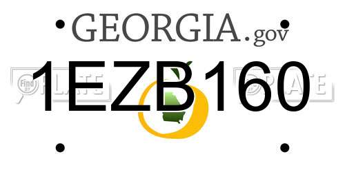 1EZB160 Georgia License Plate