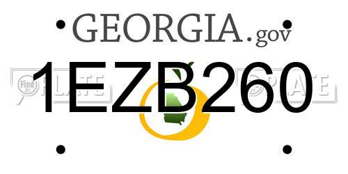 1EZB260 Georgia License Plate