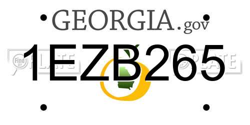 1EZB265 Georgia License Plate