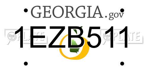 1EZB511 Georgia License Plate