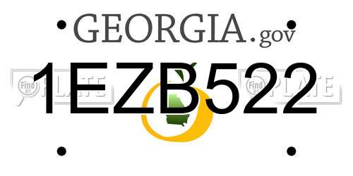 1EZB522 Georgia License Plate