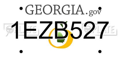 1EZB527 Georgia License Plate