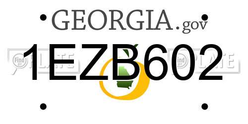 1EZB602 Georgia License Plate