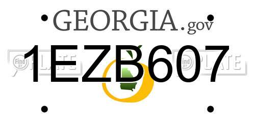 1EZB607 Georgia License Plate