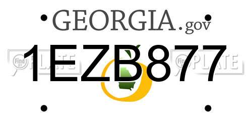 1EZB877 Georgia License Plate