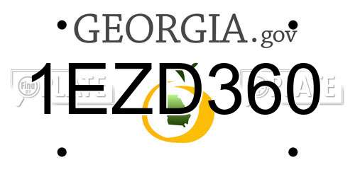 1EZD360 Georgia License Plate