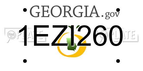 1EZI260 Georgia License Plate