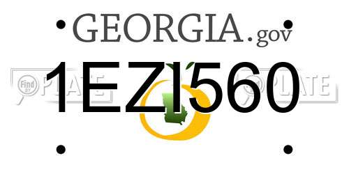 1EZI560 Georgia License Plate