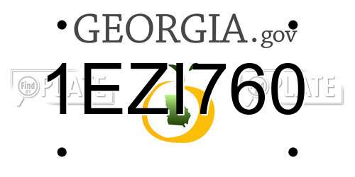 1EZI760 Georgia License Plate