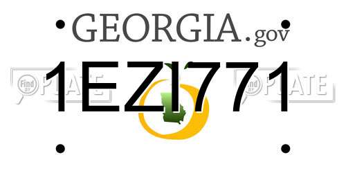 1EZI771 Georgia License Plate