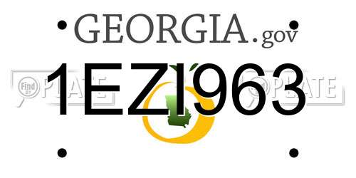 1EZI963 Georgia License Plate
