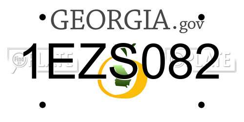 1EZS082 Georgia License Plate