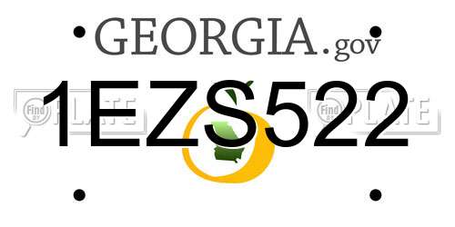 1EZS522 Georgia License Plate