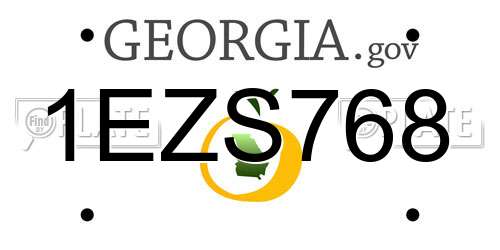 1EZS768 Georgia License Plate