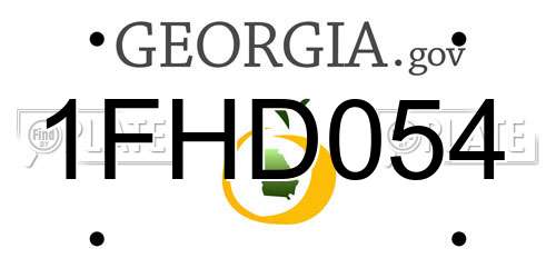 1FHD054 Georgia License Plate