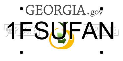 1FSUFAN Georgia License Plate