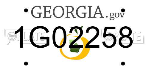 1G02258 Georgia License Plate