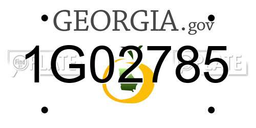 1G02785 Georgia License Plate