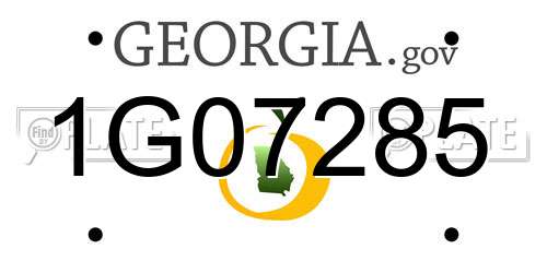 1G07285 Georgia License Plate