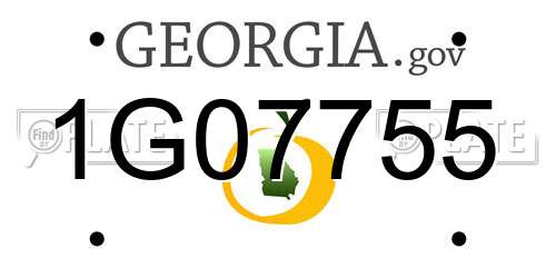1G07755 Georgia License Plate