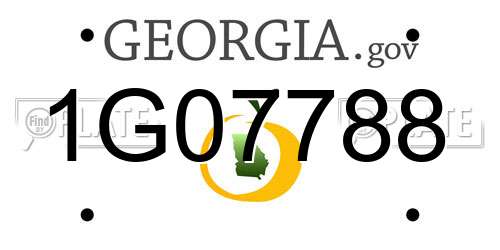 1G07788 Georgia License Plate