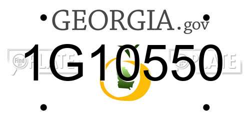 1G10550 Georgia License Plate