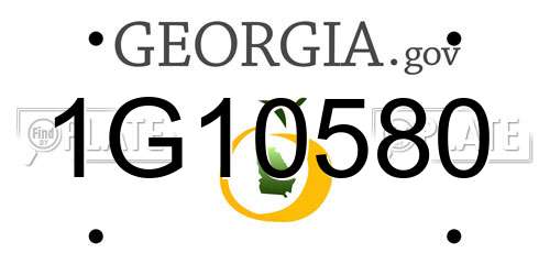 1G10580 Georgia License Plate