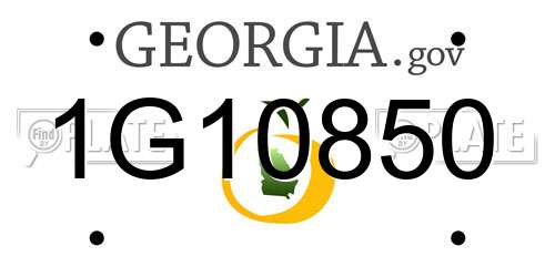 1G10850 Georgia License Plate
