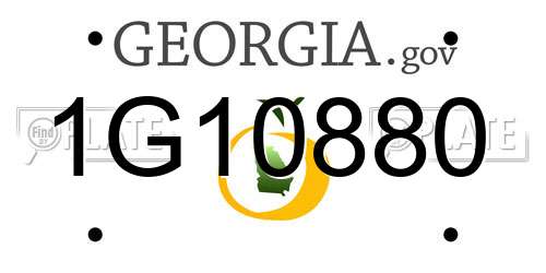 1G10880 Georgia License Plate