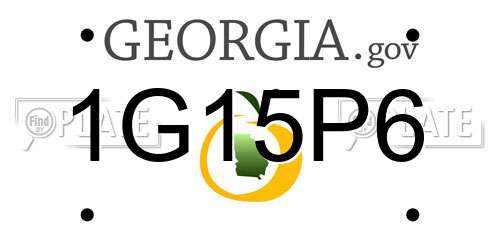 1G15P6 Georgia License Plate