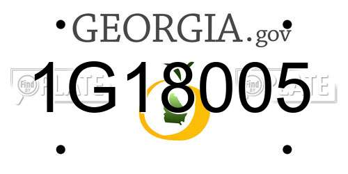 1G18005 Georgia License Plate
