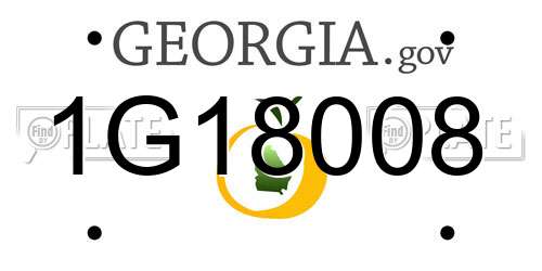 1G18008 Georgia License Plate