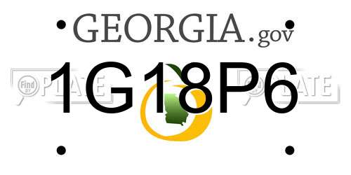 1G18P6 Georgia License Plate