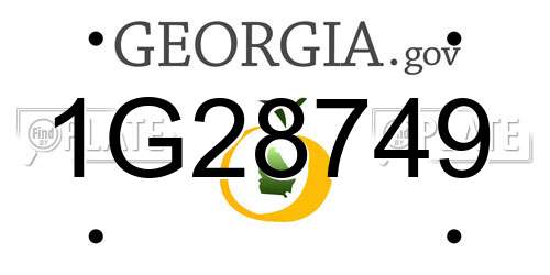 1G28749 Georgia License Plate
