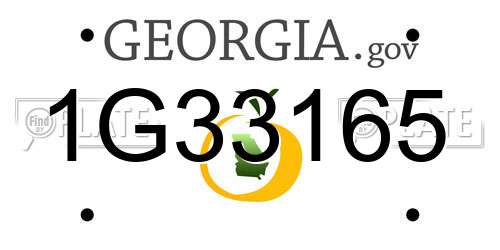 1G33165 Georgia License Plate