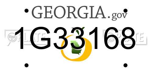 1G33168 Georgia License Plate