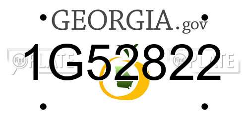 1G52822 Georgia License Plate