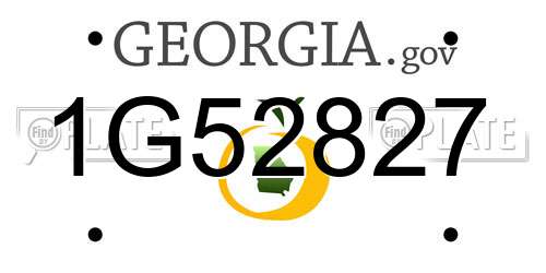 1G52827 Georgia License Plate