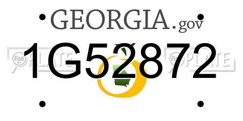 1G52872 Georgia License Plate