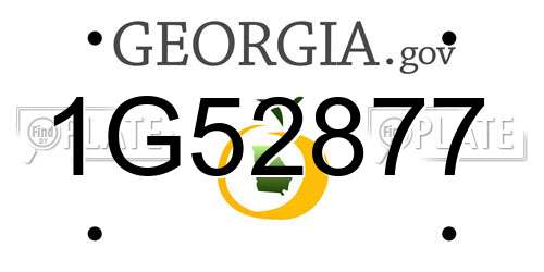 1G52877 Georgia License Plate
